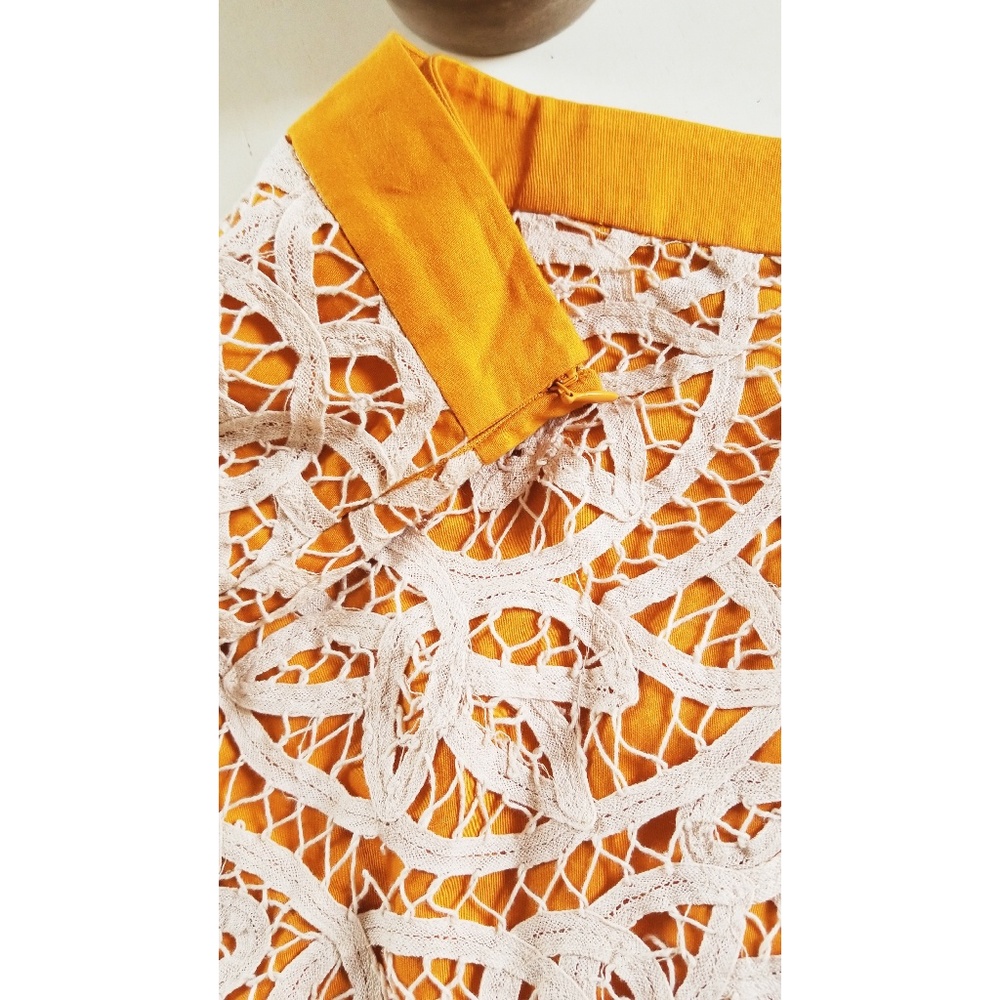 🌟HP🌟Anthropologie Odille Yellow Lace Skirt - Picture 3 of 7